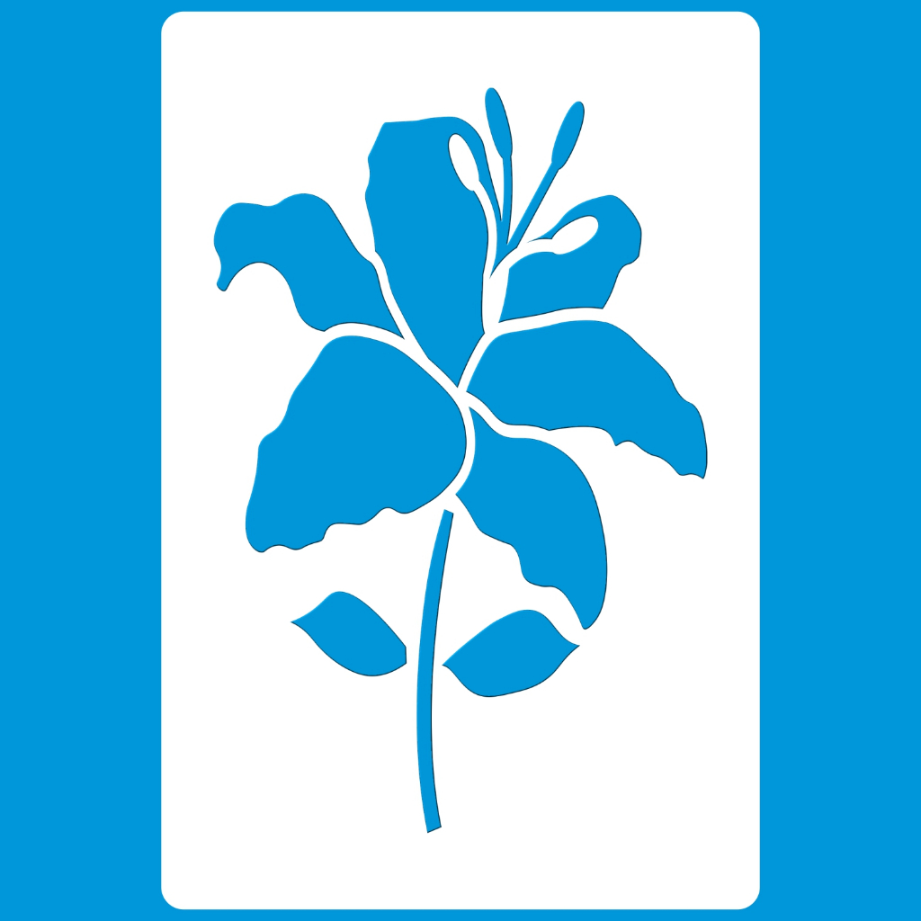 Stencil 8 X 12 Lírio Pequena Molde Vazado Para Pintura Tecido Mdf Madeira Parede Camiseta Pano Prato