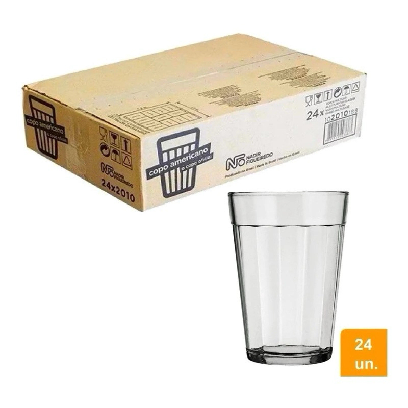 Copo Americano 24 Peças Bar Restaurante Boteco Cerveja Vidro 190ML