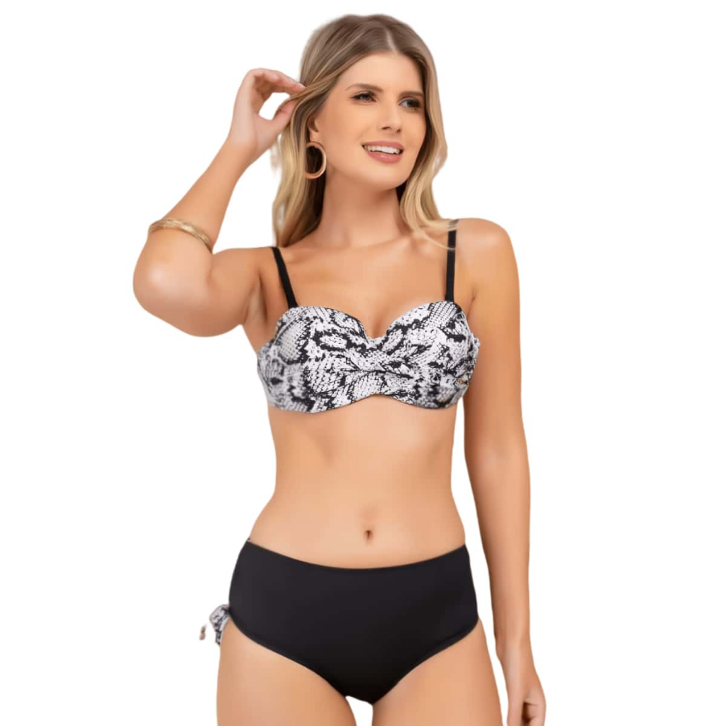 Z&D Lingerie Biquini Conjunto Com Aro e Bojo Plus Size Calcinha Cintura Alta Shortinha  B6812 em Oferta na Shopee