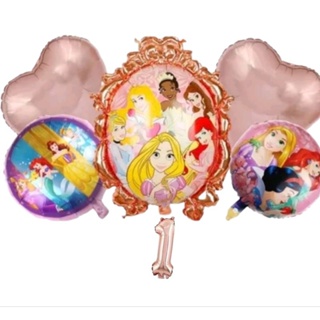 Kit c/ 5/6 balões metalizado princesa espelho mede 59 cm/ estrela/coração mede 45 cm /número mede 40 cm em Oferta na Shopee