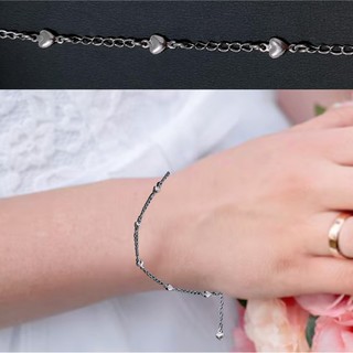 Pulseira aço inox elos e corrente coração 5 corações brilhante e resistente. em Oferta na Shopee