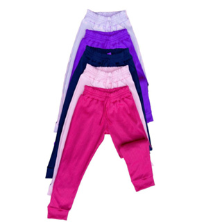 Kit 3 calças canelada infantil menina meia estação ENVIO DE CORES SORTIDAS em Oferta na Shopee