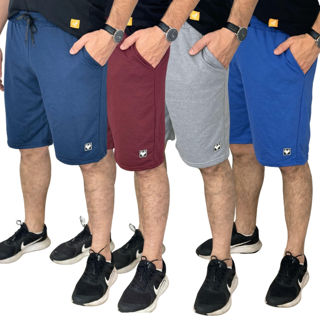 4 Bermuda Treino Masculina Moletom Confortável Barata