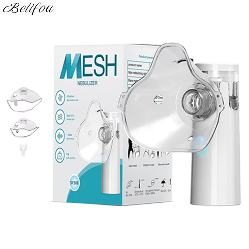 Nebulizador Inalador Portátil Ultrassônico De Malha Com 2 Máscaras Para Asma Kids Adult In...