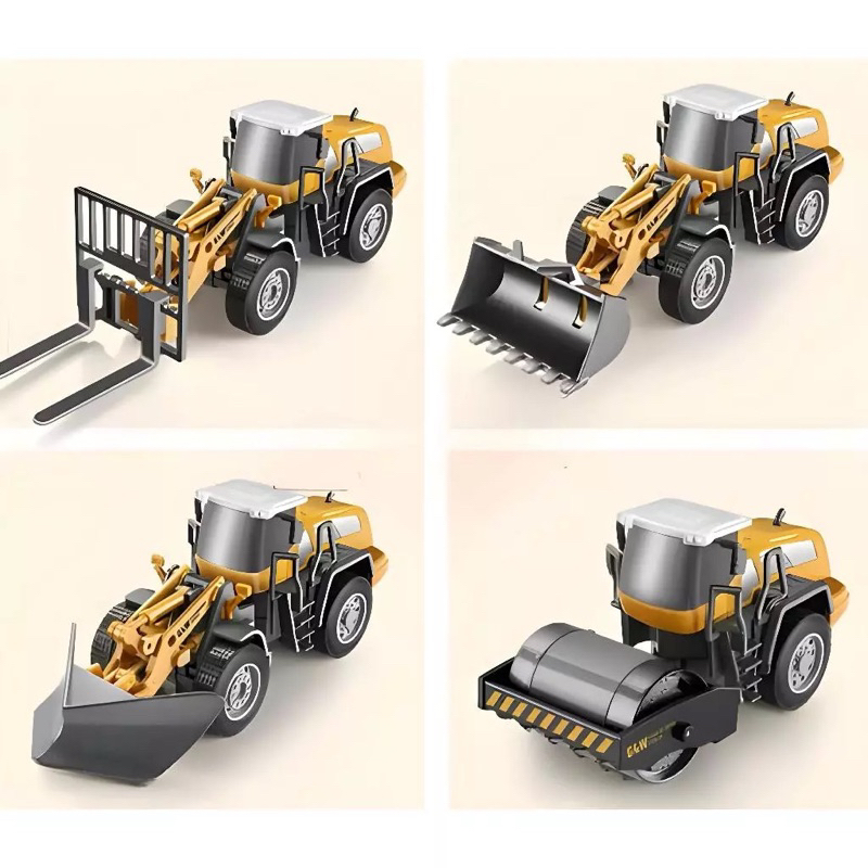 Miniatura Máquina De Construção Trator Empilhadeira Carregadeira Carrinho Metal E Plástico