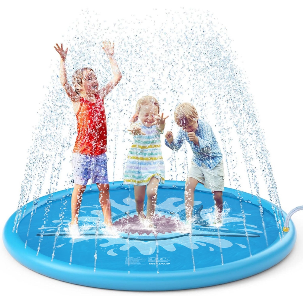 Brastoy Splash Sprinkler Pad Tubarões 170cm Piscina Chafariz Mat Infantil