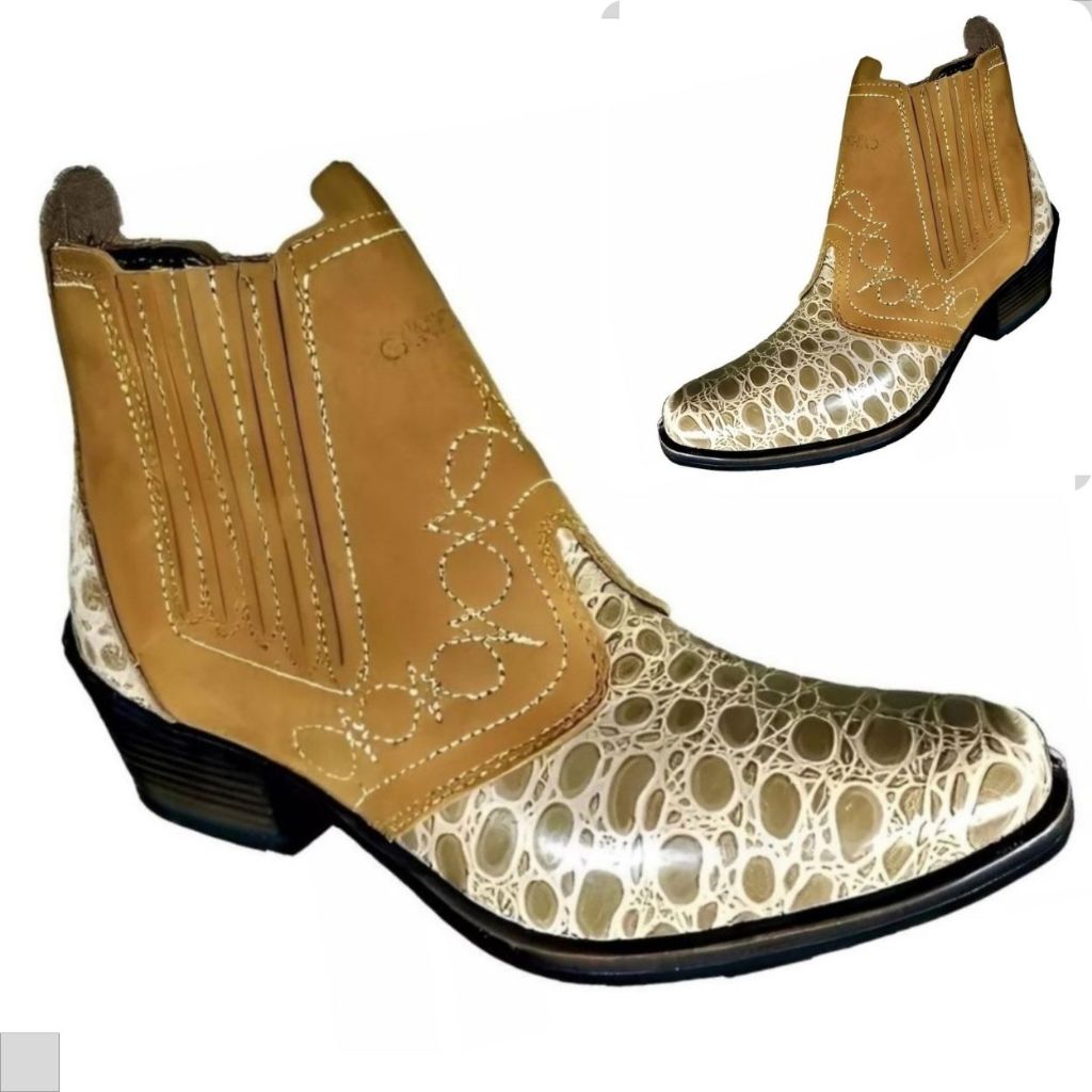 Bota Country Texana Bico Fino Redondo Botina Solado Costurado Salto Carrapeta Vaquejada Rodeio 3736