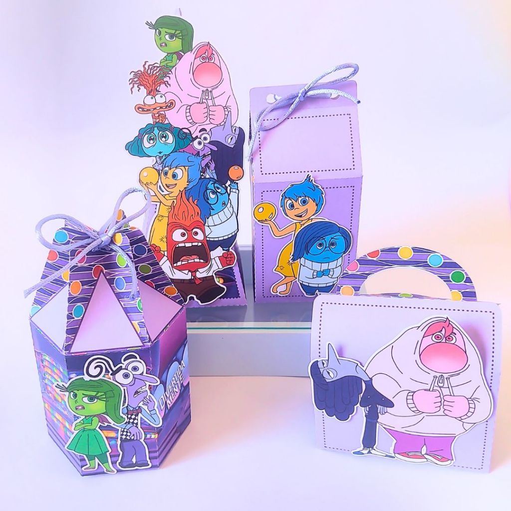 Kit festa Pegue e Monte: 30 lembrancinhas personalizadas Tema Divertidamente - Papelaria Personalizada
