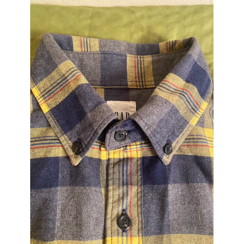 camisa gap original slim fit azul e amarela flanela usada perfeito estado