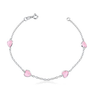 Pulseira prata 925 feminina coração Rosa em Oferta na Shopee