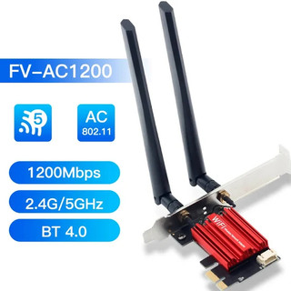 Placa de rede sem fio, adaptador WiFi, Bluetooth 4.0, PCI X1