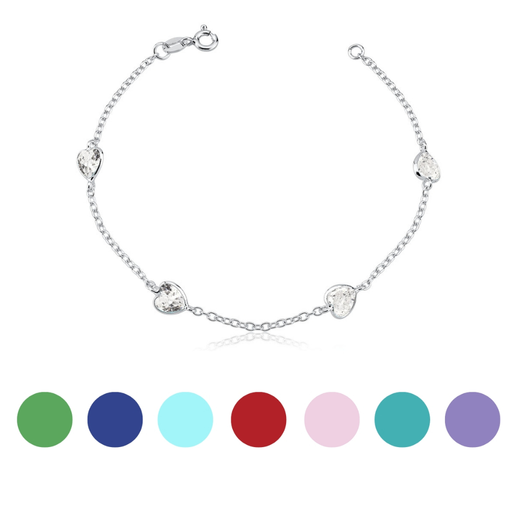 Pulseira Coração Zircônia Prata 925