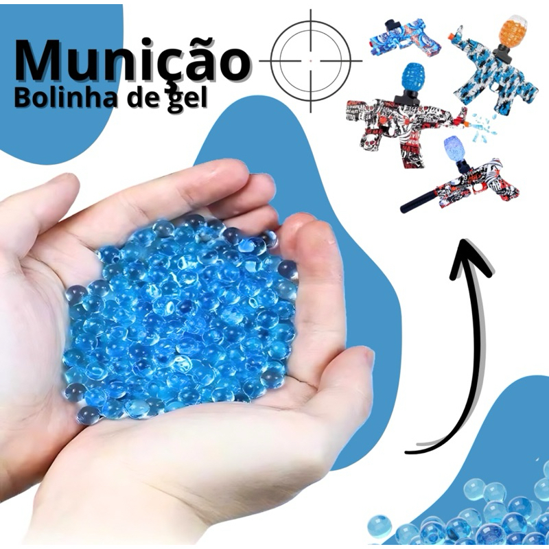 Bola Bolinha de Gel para Brinquedo Orbes de Gel Cresce na Água Tipo Nerf Refil