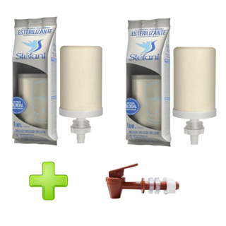 Kit 2 Velas Stéfani Original Tripla Ação + 1 Torneira Marrom Para Filtro De Barro Bebedouro Água em Oferta na Shopee