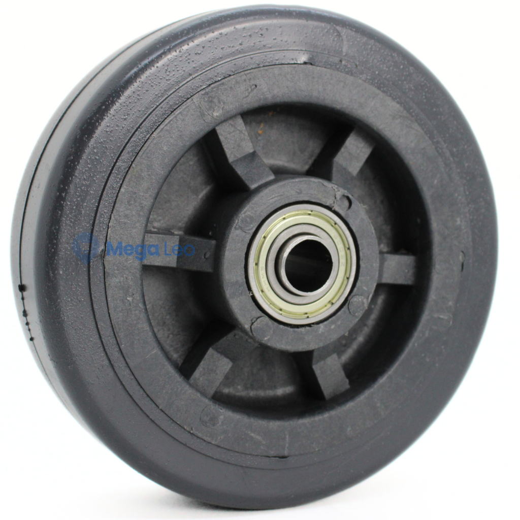 MegaLeo Roda 6x2 Termoplástica PVC 15x5 Rolamento Esfera Duplo Carrinho Prancha Andaime Carga 280KG