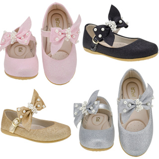 Sapatilha Infantil Menina Brilho Glitter Laço Pérola B2A Festa Delicada Casamento Fim de Ano 2801 em Oferta na Shopee