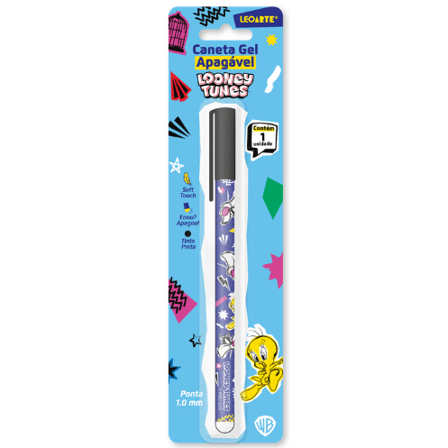 CANETA APAGÁVEL GEL 0.7 LOONEY TUNES AZUL/PRETA -1 UNIDADE- LEOARTE em Oferta na Shopee