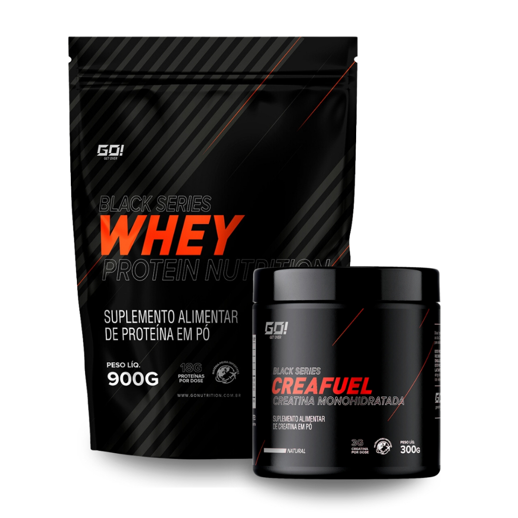 Kit Black Series Whey Protein Nutrition 900g e Creatina Black Series 50% 300g - GO NUTRITION - Health