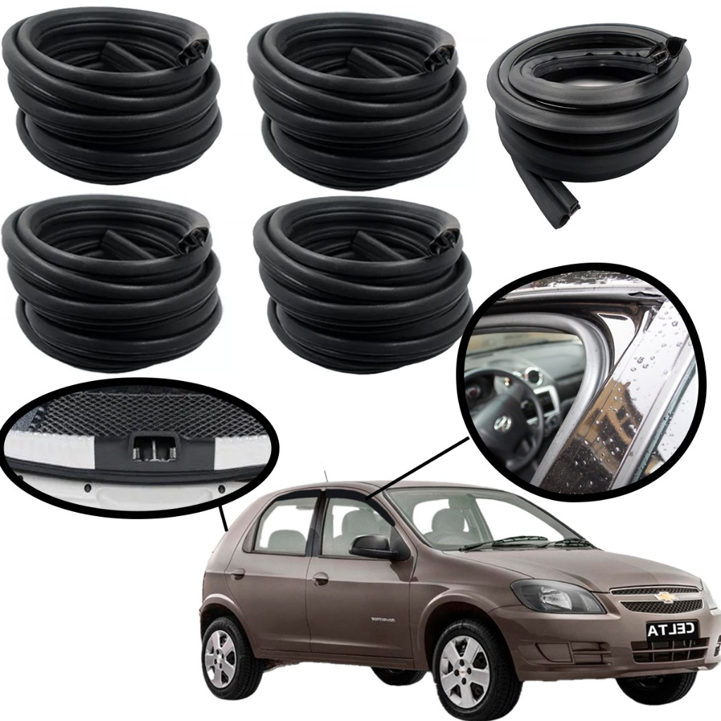 Kit 4 Borrachas Vedação Porta e Porta Malas Celta Prisma 2000 A 2019 em Oferta na Shopee