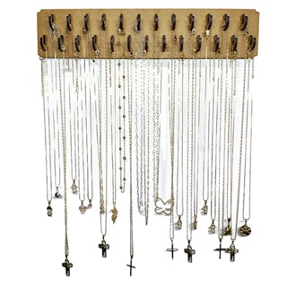 Suporte Organizador de Parede para Colares e Pulseiras Exclusivo com Acabamento  Luxo com 25 Espaços em Oferta na Shopee