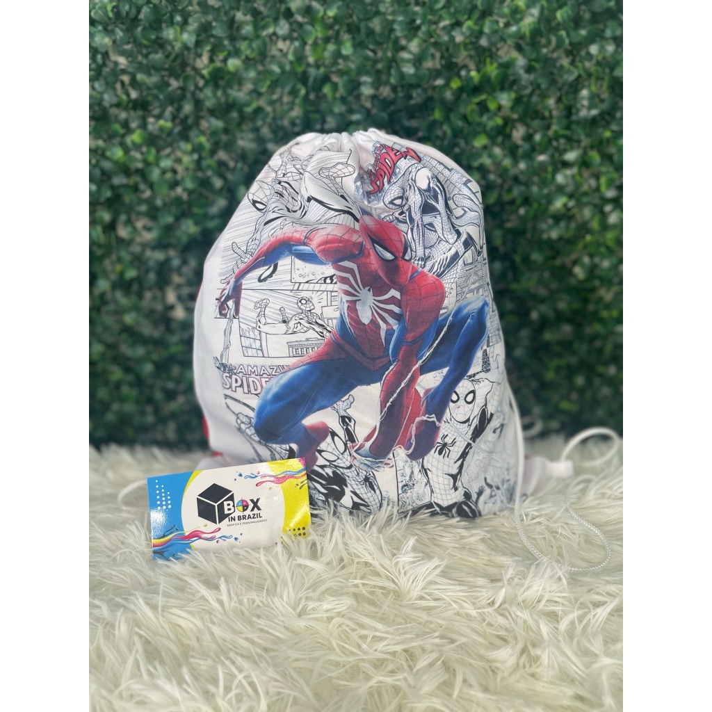 Kit 10 Mochilinhas Personalizadas homem aranha para menino e menina 20x30cm Sacochila Mochila para lembrancinha