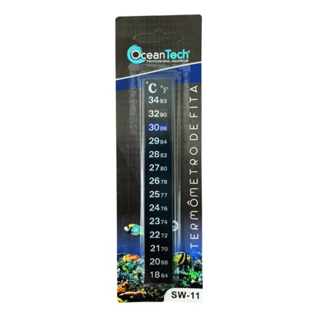 Termômetro De Fita Ocean Tech Para Aquários e Terrários