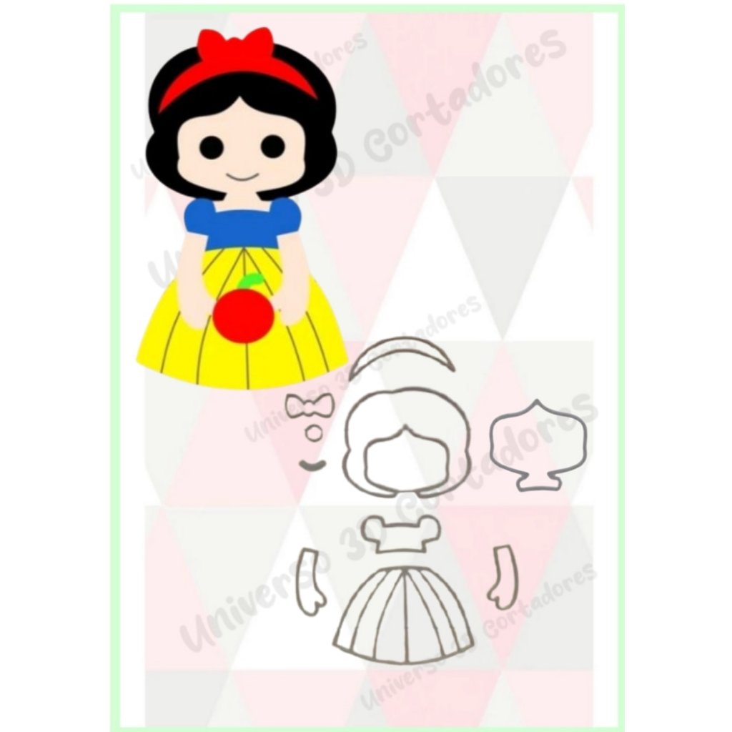 cortador corpinho branca de neve 9cm