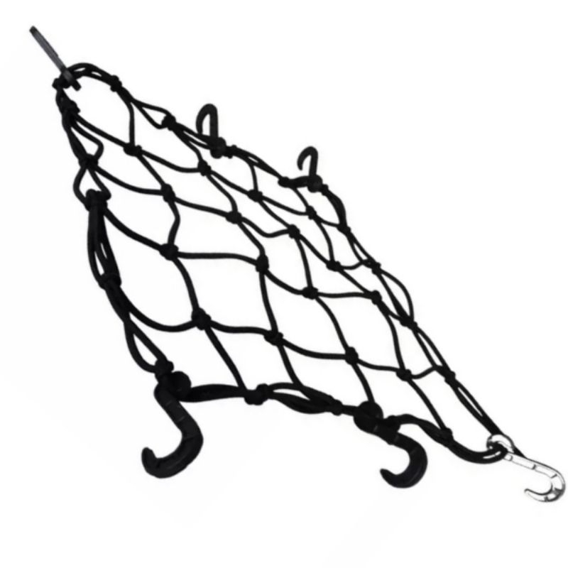 Rede elástica Aranha 35x35 cm para capacete moto baú capa de chuva