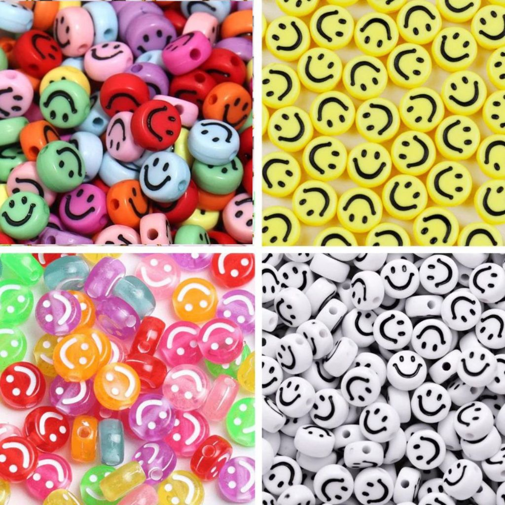 Smile Amarelinho 100pçs Miçanga Entremeio p/pulseira