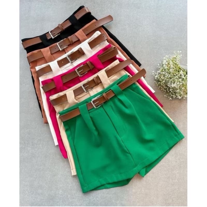 Short Saia Feminino Social Com CINTO Cintura Alta PROMOÇÃO P ao GG