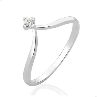 Anel Prata 925 Feminino Tiarinha V Delicada Zircônia 3mm em Oferta na Shopee