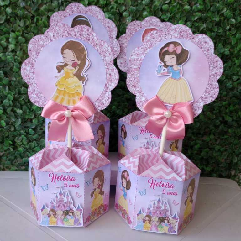 Centro de mesa Princesas| Arranjo de mesa | Enfeite de mesa | Cachepô | Lembrancinha | Festa Infantil |