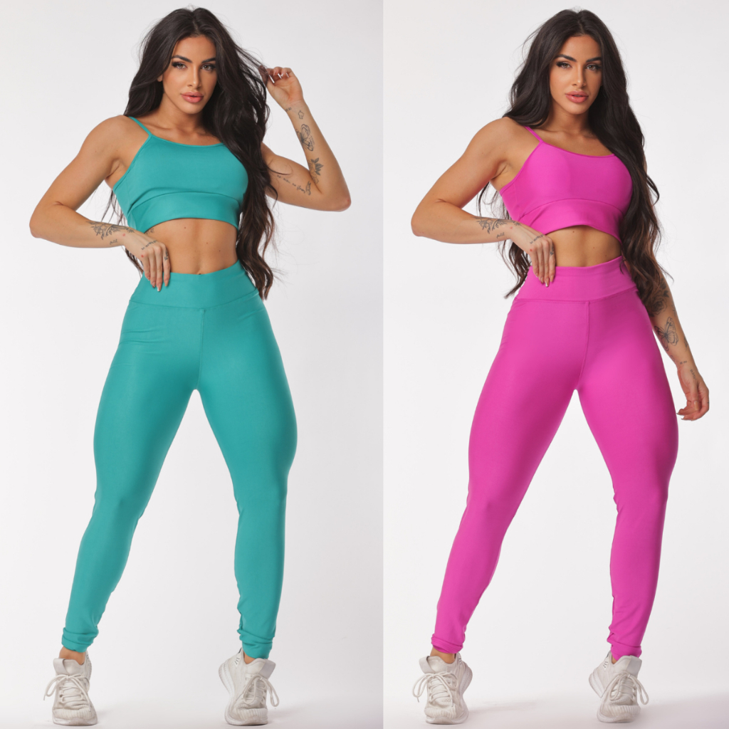 Kit 2 Conjunto Legging e Top Alcinha