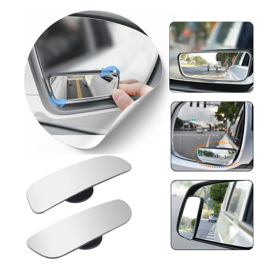 Espelho Retrovisor Carro Auxiliar Externo Moto Universal Olho de Boi Fixo Móvel inversão de ponto cego ajustável