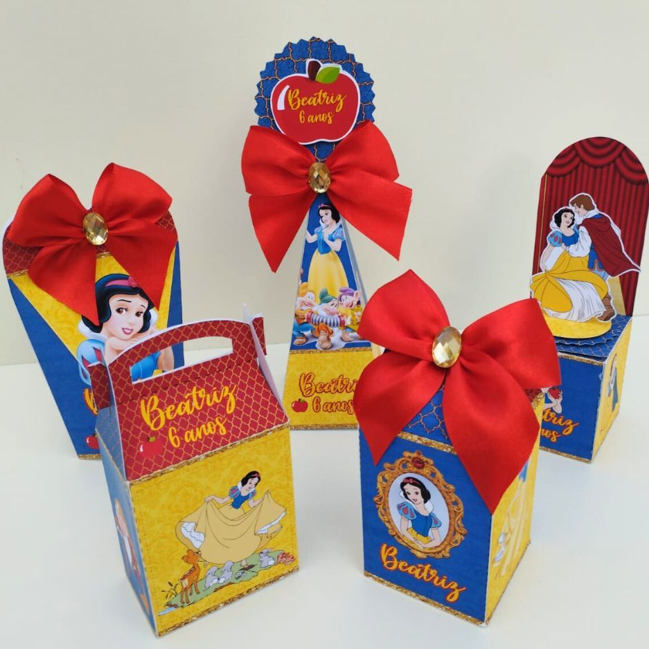 Kit Festa Personalizados Branca de Neve | Festa Infantil | Aniversario | Lembrancinhas | Personalizados | Semi MONTADOS