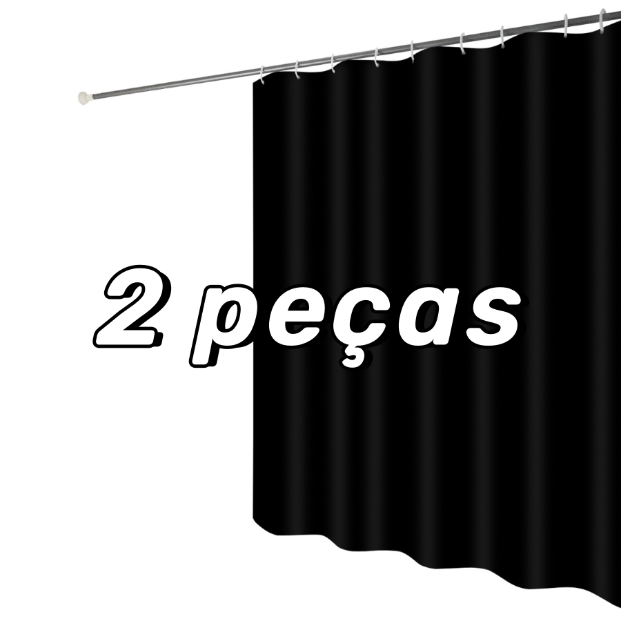2  Unidades Envio Imediato-Cortina Box Inteira Para Banheiro Anti Mofo Resistente Alta Qualidade 100% PVC Preto