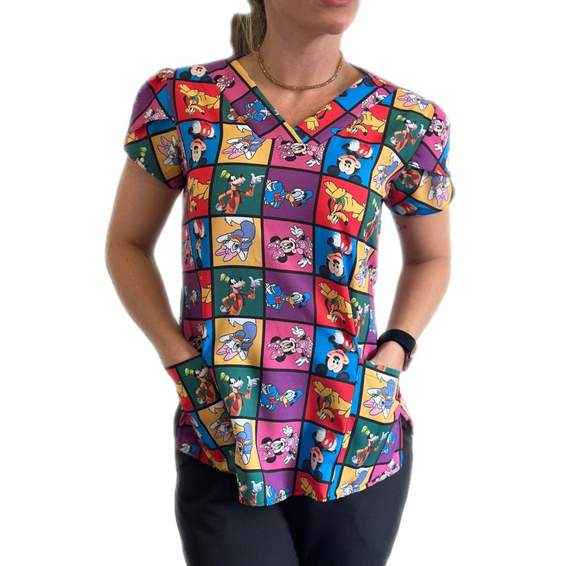 Scrub Bata • TAM  P ao EXG •  Manga Tulipa • Estampada Oxfordine • Apenas a Bata!