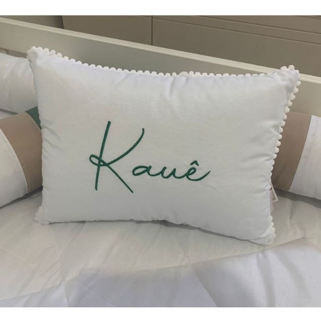 Almofadinha Pompom Sem Recorte Personalizada com o Nome | ENVIAR O NOME PELO CHAT