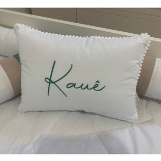 Almofadinha Pompom Sem Recorte Personalizada com o Nome | ENVIAR O NOME PELO CHAT