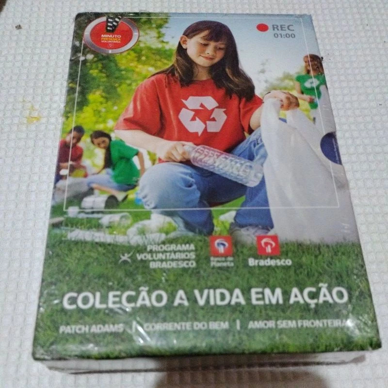 Box 3 Dvds a vida em ação - Patch Adams, Corrente do Bem + Amor sem fronteiras Lacrado