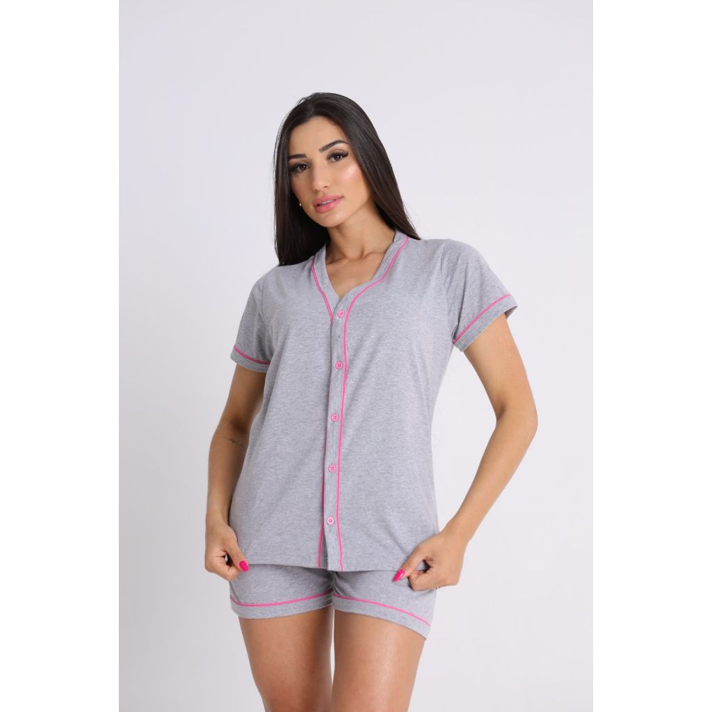 Pijama americano de Botão 100% algodão