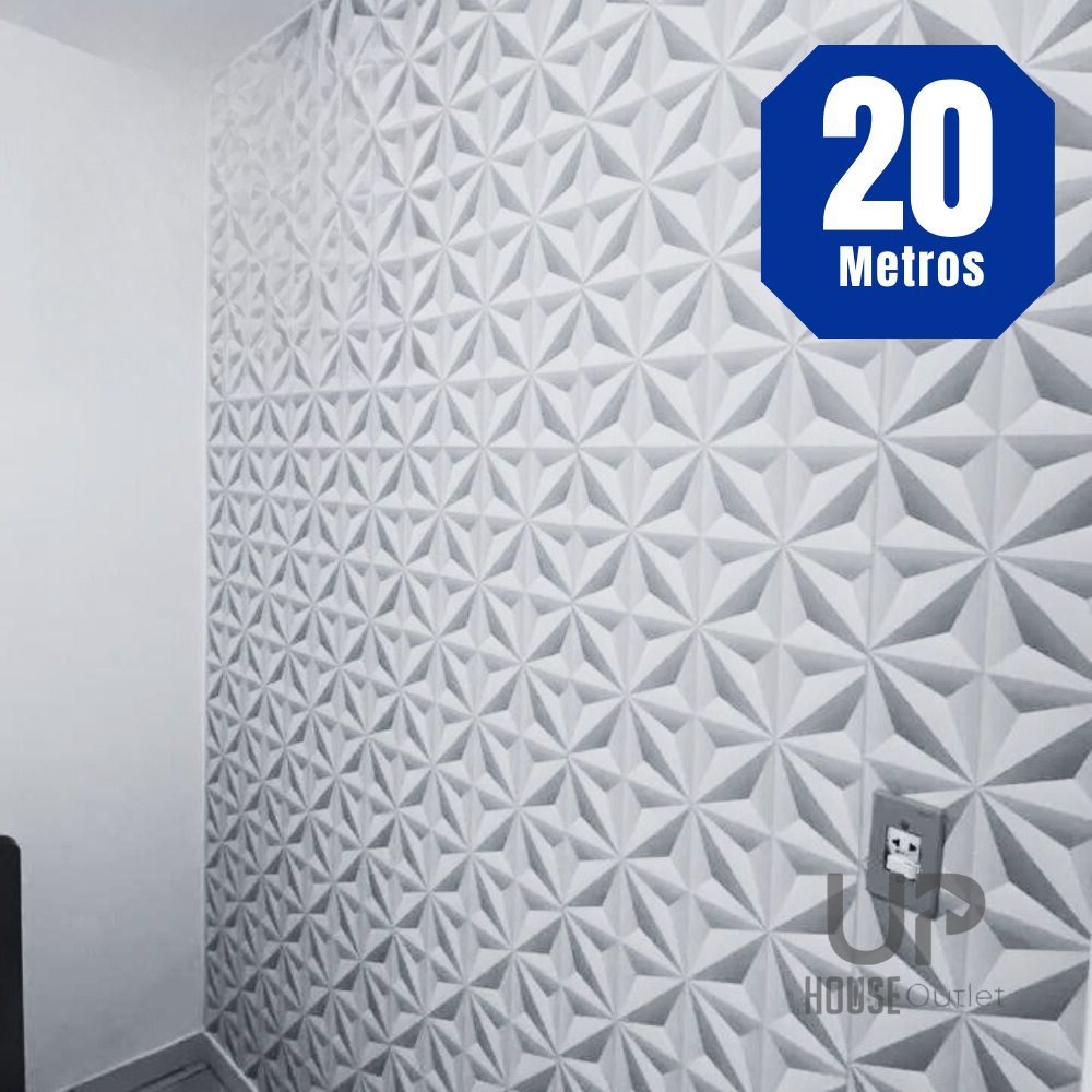 Papel de Parede Geométrico 3D Cinza Claro Decorativo 5 m x45 cm Decoração Casa Autocolante