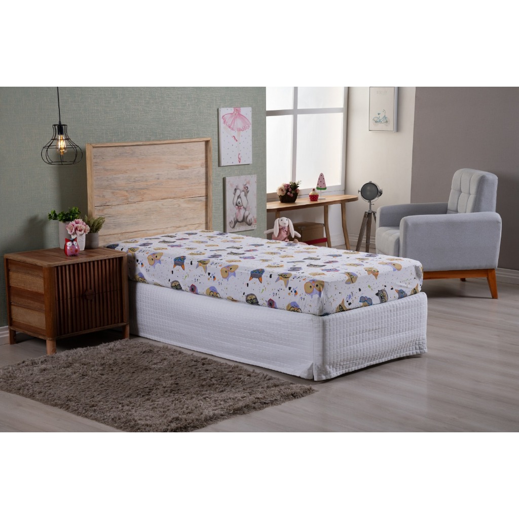 Lençol Solteiro Estampado Avulso Com Elástico Microfibra