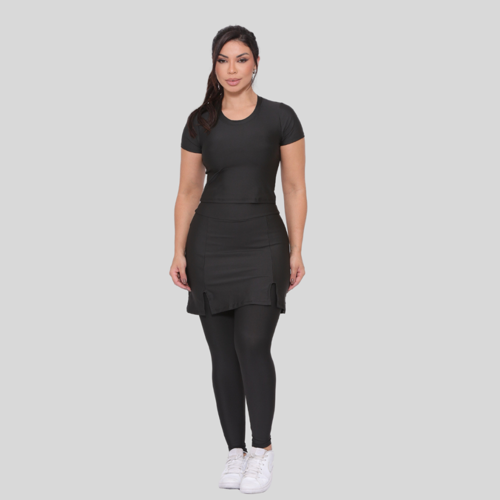 Conjunto Fitness Moda Evangélica Academia Treino Modesta Suplex