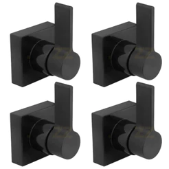 Kit 4 Acabamento de Registro Pressão e Gaveta Alavanca C70 em ABS Preto Fosco 1/2 3/4 Padrão Deca