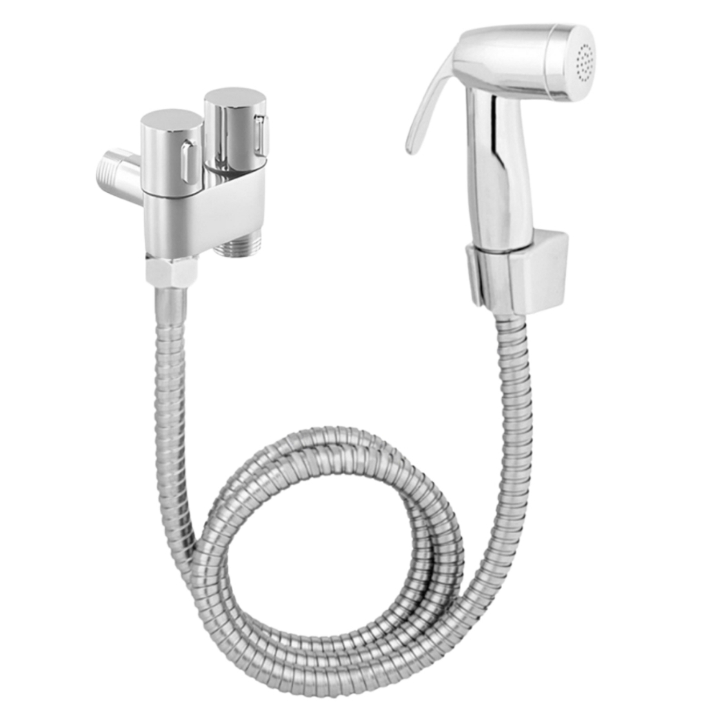 Ducha Higiênica Vaso Sanitário Dupla Saída Banheiro Inox Mangueira 1,20 Cromado