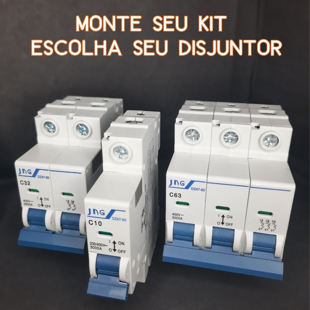 Disjuntor 10a 16a 20a 25a 32a 40a 50a 63a Curva C Unipolar Bipolar Tripolar
