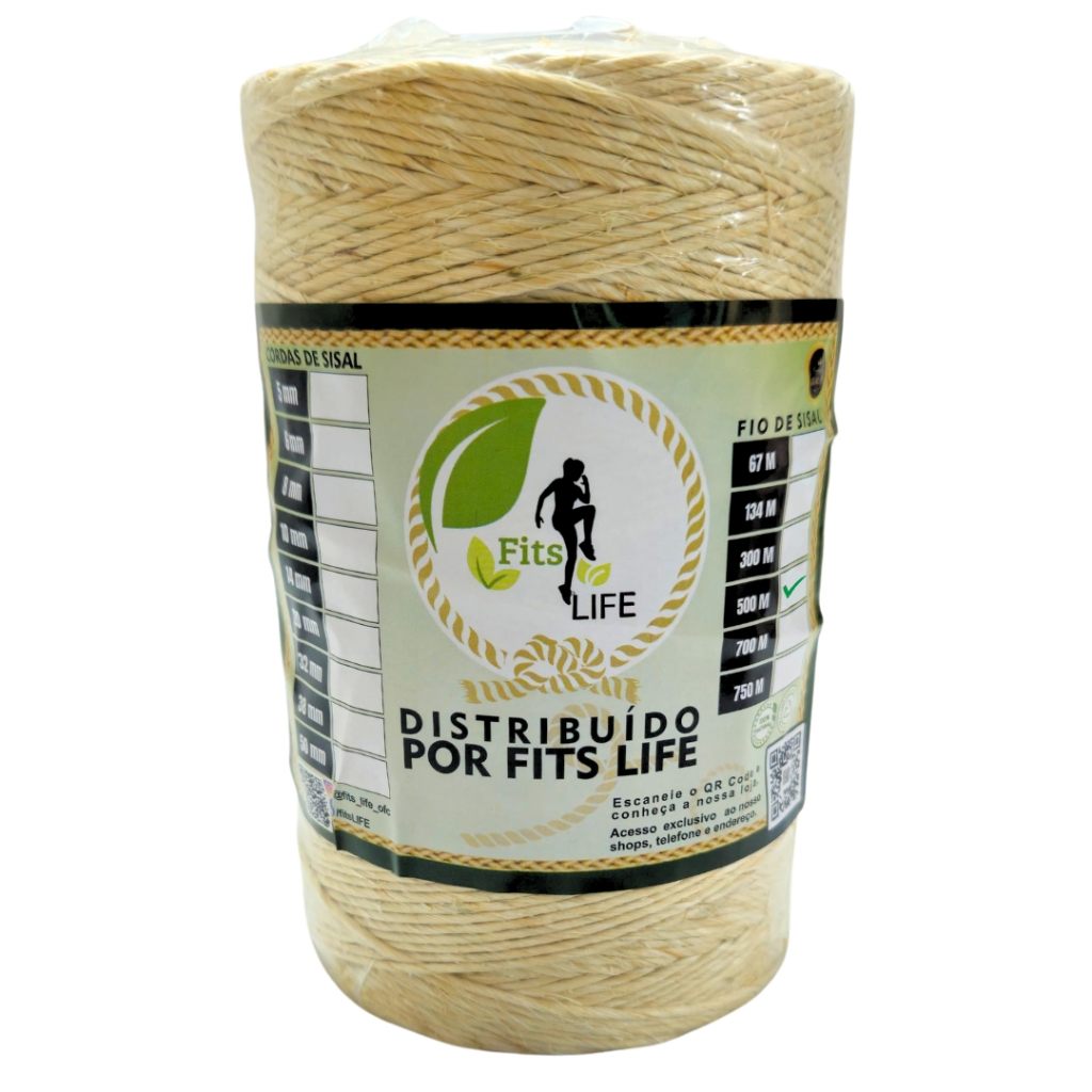 Barbante Sisal 2mm Rolo 500 Mts Artesanato Fio Amarração Bijuterias Tags Laços Alças Lembrancinhas