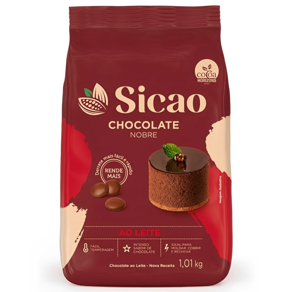 Gotas de Chocolate Nobre Ao Leite 1,01kg Sicao