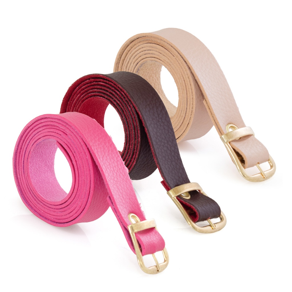 KIT 3 Cintos bonitos de cores diferentes fivela dourada